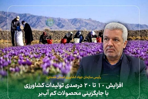 افزایش ۱۰ تا ۲۰ درصدی تولیدات کشاورزی با جایگزینی محصولات کم‌ آب‌بر 