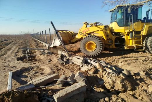  ۱۳ مورد ساخت و ساز غیرمجاز در اراضی کشاورزی آبیک تخریب شد