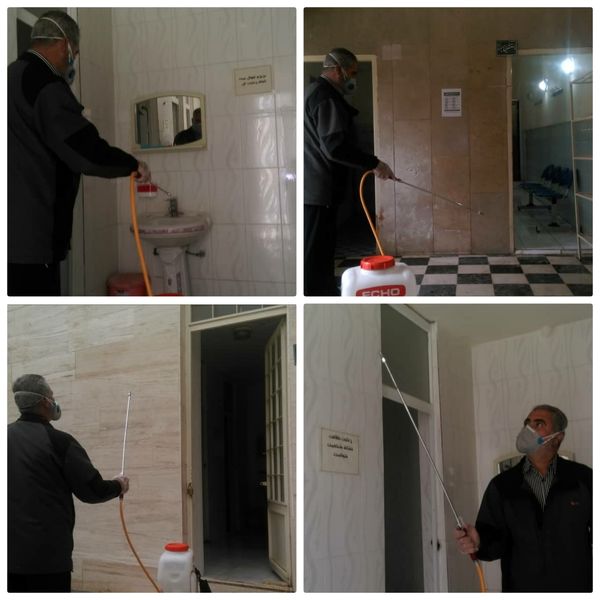 ضدعفونی ساختمانهای سازمان جهاد کشاورزی در جهت مبارزه با ویروس کرونا