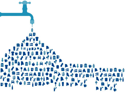 انتقال تولید و آب پنهان به جای آب