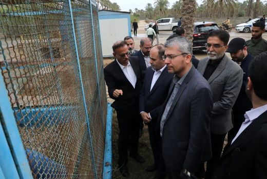 بازدید وزیر جهاد کشاورزی از پروژه تصفیه آب و طرح تحول نخیلات در شهرآبپخش شهرستان دشتستان
