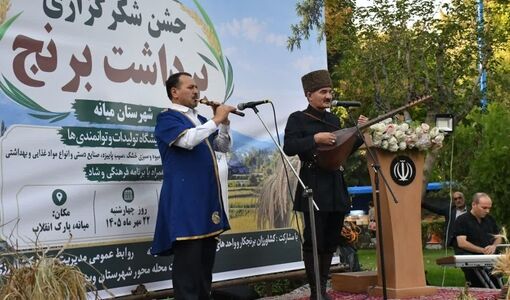 جشن شکرگزاری برداشت برنج در میانه برگزار شد