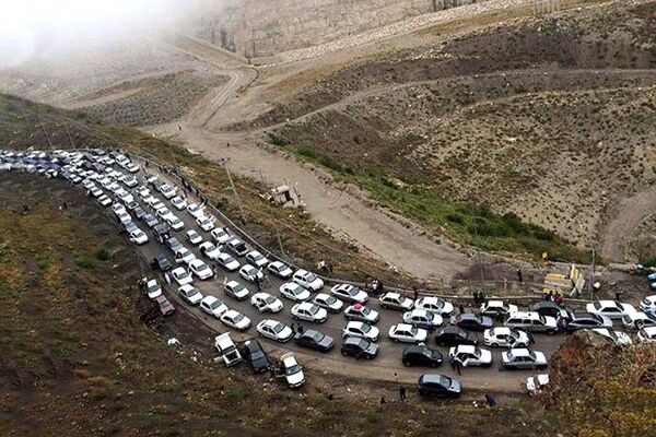 ترافیک سنگین در جاده چالوس
