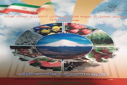 نمونه‌های برتر بخش کشاورزی استان تهران درسال 98 امروز معرفی می‌شوند