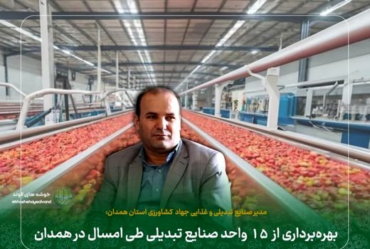 بهره‌برداری از ۱۵ واحد صنایع تبدیلی طی امسال در همدان 