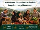 پرداخت 8 هزار میلیارد ریال تسهیلات خرد برای اشتغالزایی در 2000 روستا