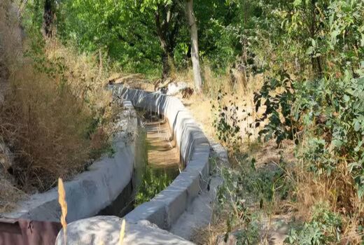 بهره‌برداری از کانال بتنی آبیاری در روستای کهنمو اسکو