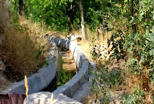 بهره‌برداری از کانال بتنی آبیاری در روستای کهنمو اسکو