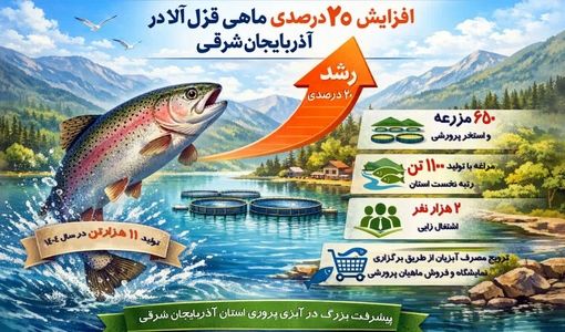 رشد ۲۰ درصدی تولید ماهی قزل‌آلا در آذربایجان شرقی