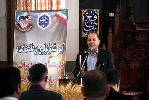 برگزاری آیین شکرگزاری برداشت گندم در شهرخداجوی شهرستان مراغه