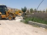 تخریب ساخت و سازهای غیر مجاز اراضی کشاورزی شهرستان بیضا