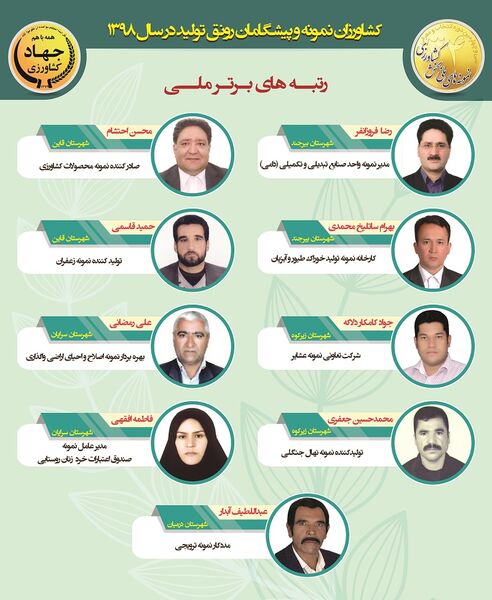 انتخاب 9 نمونه ملی، برگ زرینی دیگر در افتخارات کشاورزی خراسان جنوبی