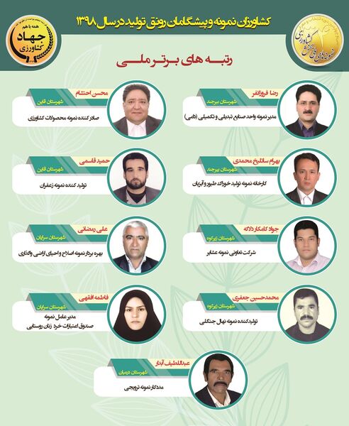 انتخاب 9 نمونه ملی، برگ زرینی دیگر در افتخارات کشاورزی خراسان جنوبی
