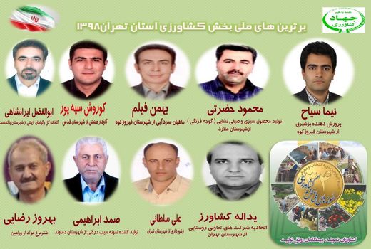 ۹ کشاورز استان‌ تهران در کشور نمونه شدند + معرفی کشاورزان