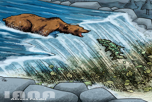 زباله پلاستیکی تهدیدی برای محیط زیست -کارتون علیرضا پاکدل