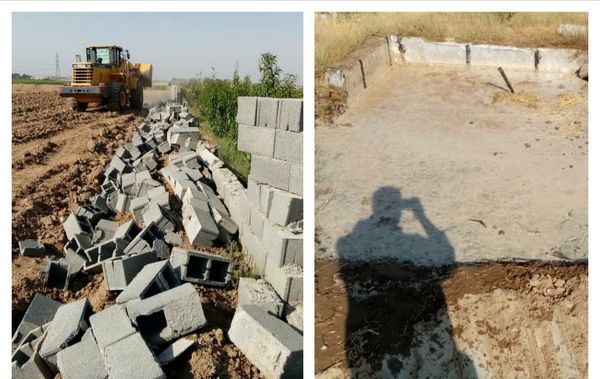دو بنای غیر مجاز در اراضی کشاورزی شهرستان آبیک قلع و قمع شد