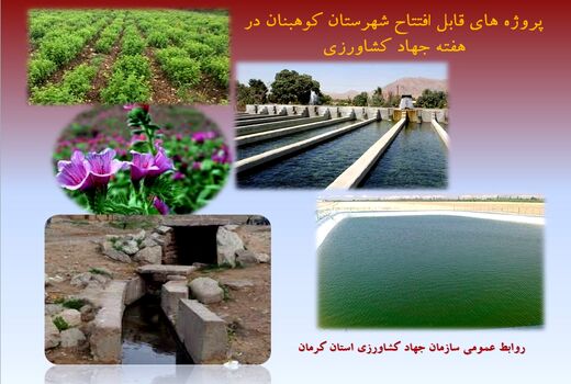 چهار طرح  کشاورزی و شیلات شهرستان کوهبنان در هفته جهاد کشاورزی به بهره برداری می رسد