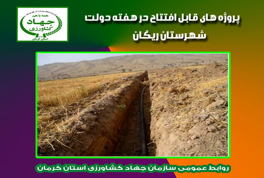 دو طرح آب و خاک در شهرستان ریگان در هفته دولت به بهره برداری رسید.