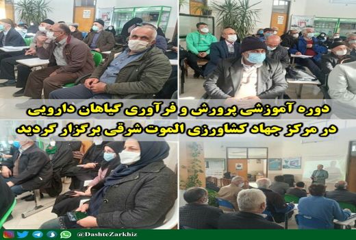 برگزاری دوره آموزش پرورش و فرآوری گیاهان دارویی در مرکز جهاد کشاورزی الموت شرقی 