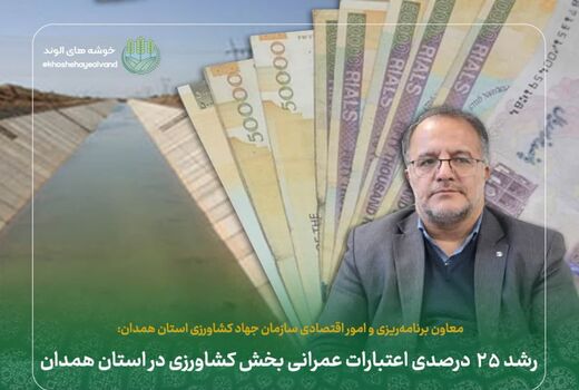 رشد ۲۵ درصدی اعتبارات عمرانی بخش کشاورزی در استان همدان