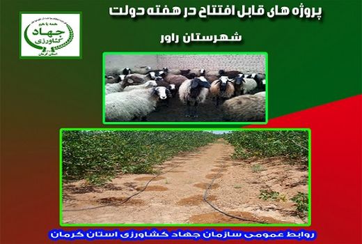 افتتاح طرح‌های آب و خاک شهرستان راور در هفته دولت