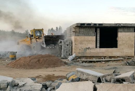 تخریب ساخت و ساز های غیر مجاز در منطقه رودبال سپیدان 