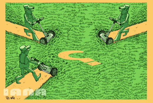 وقتی چمن برای فضای سبز شهری ،جواب نمی‌دهد-کارتون فیروزه مظفری