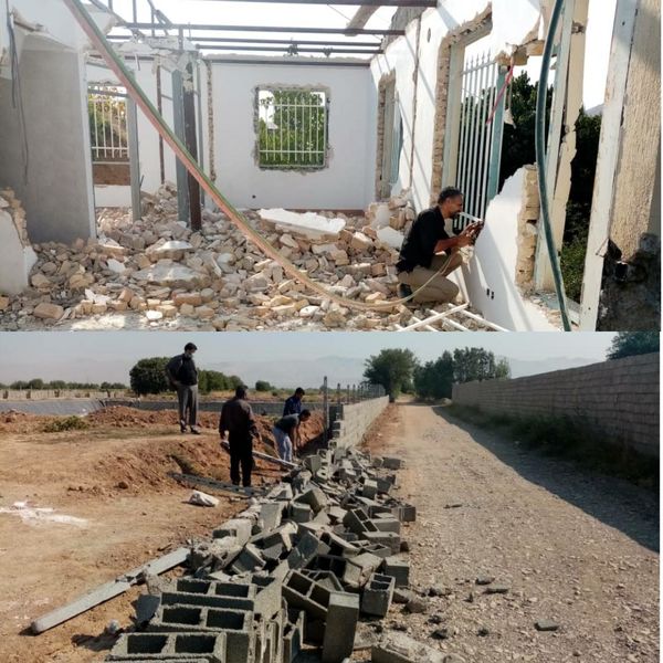 دو بنای غیر مجاز در اراضی کشاورزی شهرستان آبیک تخریب شد
