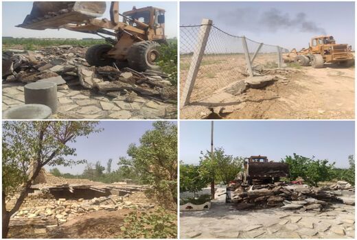 تخریب ۷ بنای غیرمجاز در اراضی کشاورزی شهرستان بوئین زهرا