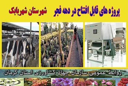 بهره‌برداری از 3 طرح کشاورزی و دامپروری در شهرستان شهربابک 